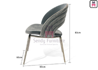 Hollowed Back Upholstered Dining Chair Chrome Color Stainless Steel Legs