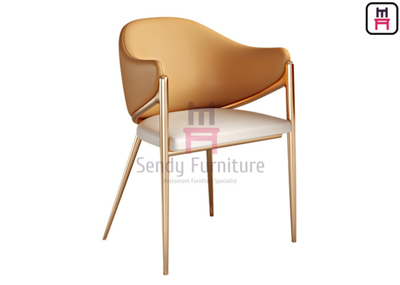 comprare Il ristorante dorato di acciaio inossidabile di colore arancio presiede Eco Uphosltered di cuoio con i braccioli online manufacture