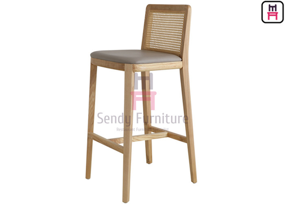 comprare Dimensione d'annata H75cm Ash Wood Frame Without Armrest solido dello sgabello da bar della parte posteriore del rattan online manufacture
