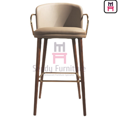 comprare Braccioli di cuoio di acciaio inossidabile dello sgabello da bar del ristorante con posteriore/poggiapiedi online manufacture