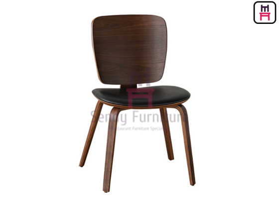 comprare Poltrona da pranzo senza braccia in compensato di legno di noce con sedile imbottito per uso in ristorante online manufacture