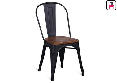 comprare il ristorante del metallo del nero di altezza di 86cm presiede lo sgabello da bar di Tolix con Seat di legno online manufacture
