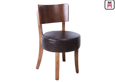 comprare Sedia pranzante senza braccia riempita cuoio rotondo, sedie di legno scure della sala da pranzo online manufacture