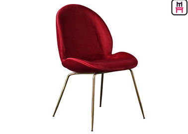 comprare Sedia di salotto rossa dello scarabeo di Blue Velvet, sedie della sala da pranzo con le gambe del metallo online manufacture