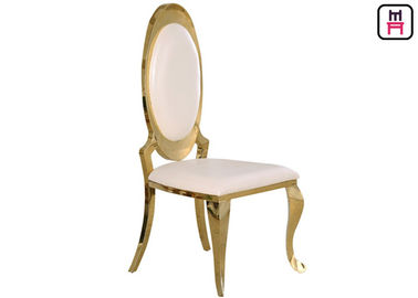 comprare Sedie senza braccia del ristorante dell'acciaio inossidabile della parte posteriore di ovale dell'hotel con oro/cuoio al cromo Seat online manufacture