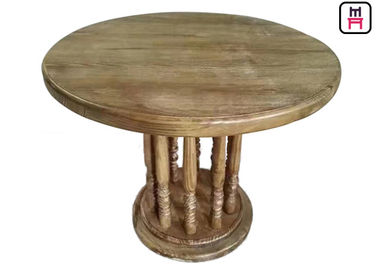 comprare Tavolo da pranzo superiore di legno rustico del ristorante, tavolo da pranzo rotondo d'annata della colonna romana online manufacture