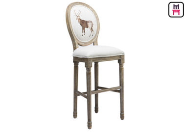 comprare Legno solido di Lether della parte posteriore rotonda del tessuto reale classico dello sgabello da bar per alto Restsaurant di lusso online manufacture