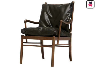 comprare Legno nero accogliente della cenere della sedia del sofà del ristorante del bracciolo con i sedili di cuoio smontabili online manufacture