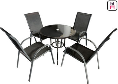 comprare Il ristorante all'aperto della caffetteria presenta i mobili da giardino di Textilene con le sedie del bracciolo online manufacture