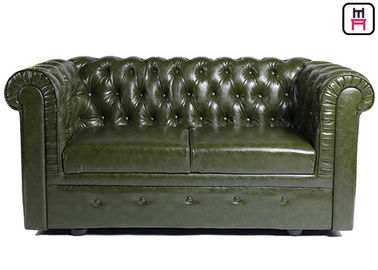 comprare Disposizione dei posti a sedere del sofà della cabina dell'ingresso dell'hotel del cuoio di Brown con la decorazione di Pin del rame del bottone di Chesterfield online manufacture