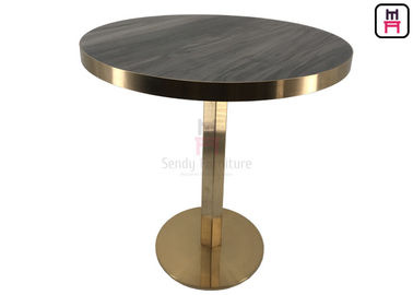 comprare Compensato di legno del grano di forma rotonda con il tavolo da pranzo dorato della cucitura online manufacture
