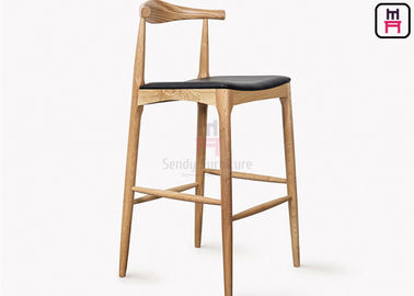 comprare Stile classico di metà del secolo degli sgabelli da bar di cuoio di legno di Seat della cenere per l'hotel online manufacture