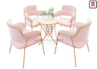 Customized Stainless Steel Restaurant Chairs , Gold Rose Stainless Steel Dining Chairs 