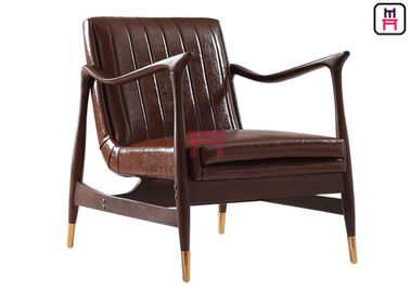 comprare Struttura di legno della singola del sofà di Brown cenere di cuoio della sedia con i piedi di rame 73 * 68 * 85cm online manufacture