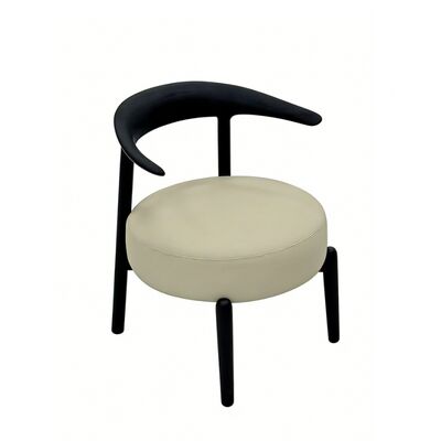 comprare Moderna sedia da pranzo ergonomica in legno di cenere, schiena curva senza braccia, cuscino di peluche spessa, sedia da ristorante in legno massello per uso domestico e commerciale, finitura nera online manufacture