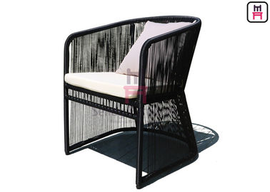 comprare Tabelle all'aperto del ristorante della pagina di alluminio, rattan nero della corda che pranza sedia con il   del bracciolo online manufacture