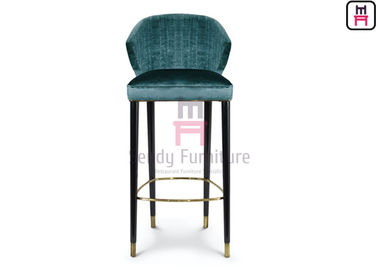 comprare Legno verde della cenere del velluto di stile del ristorante degli sgabelli da bar di lusso del rifornimento con i piedi online manufacture