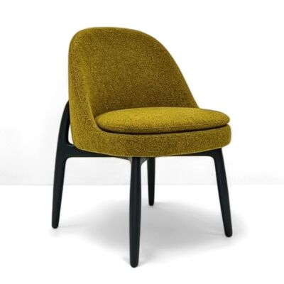 comprare Sedia da pranzo in frassino bianco dalla forma unica, seduta ergonomica avvolgente per caffè, hotel e sala da pranzo online manufacture