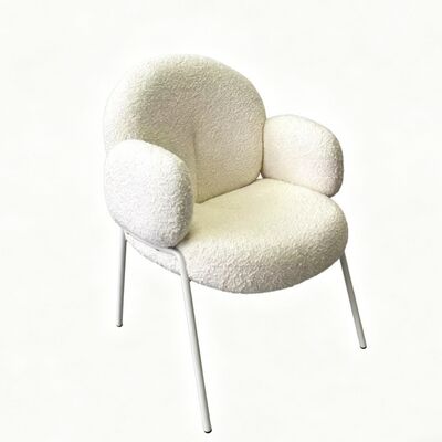 comprare Sedia da pranzo moderna in bouclé imbottito con telaio staccabile per uso commerciale e domestico online manufacture