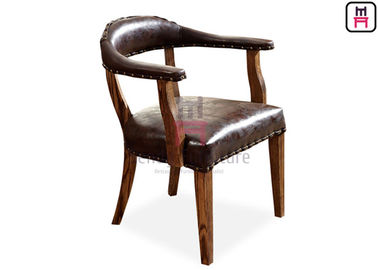 comprare Sedia di cuoio rustica dell'interno di Brown/legno di quercia robusto che pranza sedia con il bracciolo online manufacture