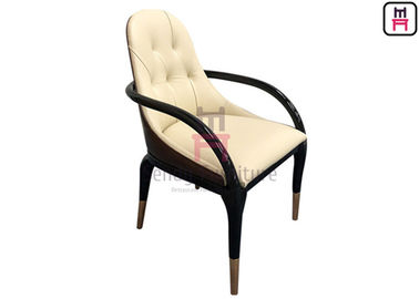comprare Pranzare moderno curvo del cuoio del bracciolo di legno solido presiede il volume 0.38cbm con i dettagli del metallo online manufacture