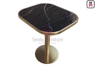 comprare Modello ovale del marmo del tavolo da pranzo del ristorante di forma ceramico con la cucitura dorata online manufacture