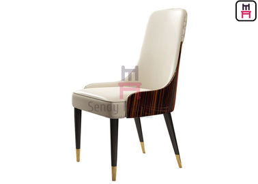comprare Alto schienale lucido dell'impiallacciatura dell'ebano con l'hotel di legno adatto dell'hardware di LOGO che pranza sedia online manufacture