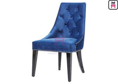 comprare Alto Blue Velvet posteriore ha trapuntato ricoperto pranzando le sedie con le gambe nere del ferro online manufacture