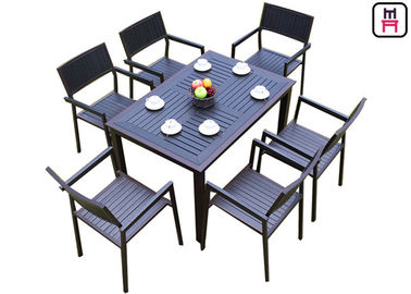 1 da 4/6 Tabelle all'aperto del ristorante mette il patio di legno di plastica della struttura del metallo che pranza la mobilia