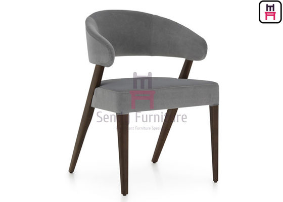 Avvolgimento della sedia di legno posteriore aperta Gray Velvet del ristorante del bracciolo dello schienale