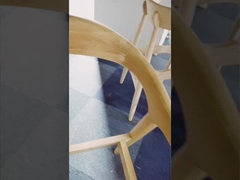 Ash Wood Dining Chair Black ricoperto di cuoio ha laccato lo schienale curvo