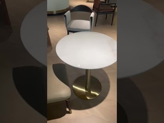 Contratto quadrato Riunione di marmo Tavolo da pranzo in legno Materiale di base in ferro a doppio colore